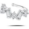 NovaNavel Orecchino ear cuff ice bianco in argento