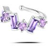 NovaNavel Orecchino ear cuff ice viola in argento