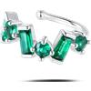 NovaNavel Orecchino ear cuff ice verde in argento