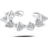 NovaNavel Orecchino ear cuff zig zag bianco in argento