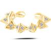 NovaNavel Orecchino ear cuff zig zag bianco in oro