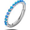 NovaNavel Piercing orecchio/naso/bocca cerchietto opale blu in argento