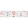 A.S. Création carta de parati TNT con motivo per bambini in crema, beige, rosa, blu - carta de parati bordo nuvole 5,00 x 0,13 m - 771351