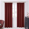 Deconovo Tende Oscuranti per Interni 2 Pezzi, Tende Moderne per Soggiorno e Camera da Letto, 140x260 CM (Larghezza x Altezza), Rosso Scuro