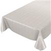 Anro - Tovaglia Cerata a Pois, Tinta Unita, Colore Beige, 220 x 140 cm, 220 x 140 cm