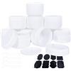BENECREAT 10 Pack 100ml Vasetto di Crema per Il Viso con Rivestimento a Prova di Perdite con Cucchiaio di Miscelazione e Etichette Nero Ideale per Trasportare e Viaggiare