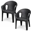 Sedia effetto Rattan antracite in plastica - 2 Sedie