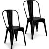 Sedia Industry in metallo di colore Nero stile Vintage - 2 Sedie