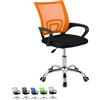 Sedia da Ufficio Ergonomica in Rete Traspirante con Supporto Lombare - arancione