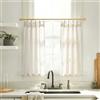 Lino Rosa Tende da cucina in lino con fettuccia posteriore plissettata, in lino, corte, per finestre piccole, bagno, 61 x 61 cm