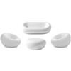 QEEBOO set divano + 2 poltrone + tavolino NAMI White, mix materiale riciclato - 65002WH-M+2x65001WH-M+65004WH-M