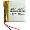 Liter energy battery Batteria 502525 LiPo 3.7V 300mAh 1.11Wh 1S 5C Liter Energy Battery per l'elettronica Ricaricabile Telefono Portatile Smartwatch Orologio GPS - Non adatto per Radiocomando 27x25x5mm (300mAh|502525)