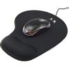 New Horrizon - Tappetino per mouse, in schiuma, con supporto per polso, antiscivolo, imbottito, colore: nero