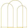Outsunny Set di 3 Archi da Giardino da 1.8-2-2.2 m, Archetti Decorativi in Metallo, Colore Oro