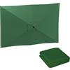 Outsunny Telo di Ricambio per Ombrellone Rettangolare 3x2 m a 6 Stecche, Poliestere Anti UV 50+, Verde