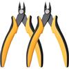 KRENIE Micro tronchesi a filo - 2 pinze di precisione diagonali laterali - mini cesoie a molla con impugnatura morbida - per elettronica, artigianato fai da te, gioielli (giallo)
