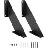 QWORK® 2 Pezzi 20CM Reggimensola muro di Ferro - Staffe per mensole pesanti per mensola da muro - Nero