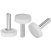 QUARKZMAN 20pz Manopole Zigrinate con Filettatura Maschio M4 x 16mm, Vite a Manopola Pomelli di Bloccaggio con Maniglia in Plastica e Asta Filettata, Bianco