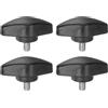 QUARKZMAN 4pz Manopole a T Vite a Testa Alata M5 x 8mm Manopole a T Plastica con Filettatura Maschio Standard Maniglie Manopole Serraggio a Mano Vite a Testa Zigrinata, Nero