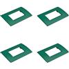A2ZWORLD 4 Pezzi Placca Plastica Quadrata, 3 Moduli Posti Per Scatola 503, Compatibile Con Bticino Living, Colore Verde, Serie MBL