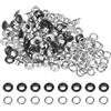 QUARKZMAN 100 Set Kit Occhielli in Metallo 5mm 3/16 Occhiello per Teloni Piccolo con Foro Rondelle per Scrapbooking Scarpe Abbigliamento Pelle Tela, Nero