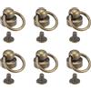 QUARKZMAN 6pz O Ring Rivetti Testa Rotonda in Ottone, 9mm Rivetti Metallici con Vite e Anello di Trazione per Artigianato in Pelle Fai da Te, Borsa, Custodia per Cellulare, Bronzo