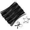 QUARKZMAN Fascette Twist 3 Fascette Twist Metalliche Nero 800pz | Fascette Twist Ricoperte Plastica Riutilizzabili, per Prodotti Forno Sacchetti Caramelle Sacchetti Caffè Caramelle