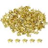 QUARKZMAN 100 Pcs Rivetti Piramidali per Abbigliamento, 5mm Rivetti Quadrati a 4 Gambe, Borchie Metalliche Piramidali Dorate per Artigianato, Borchie Punk Rock per Abbigliamento Borsa