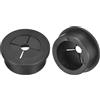 QUARKZMAN 2pz Passacavo per Scrivania, 1-1/8 Pollici (28mm) Passacavo in Gomma Flessibile Copertura Foro Filo per Organizzatore Cavi Scrivania Computer, Nero