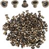 QUARKZMAN 100Pz Occhielli 2mm 1/9 Pollice Kit Occhielli In Ottone Per Tessuto Tendaggi Teli Cinture In Pelle Scarpe Borsa Fai Da Te, Marrone