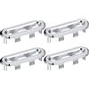 QUARKZMAN Lavello Dettaglio Fuoriuscita Coperchio, 4pz Lavello Fuoriuscita cerchio 47,8x13,5mm Ovale Bagno Cucina Bacino Scarico Coperchio Foro Inserimento in Cappucci, Argento