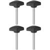 QUARKZMAN Manopole a T Con Viti a Testa Alare M6x50mm - Plastica Filettatura Maschio Standard, Maniglie Serraggio a Mano, Vite a Testa Zigrinata, Nero