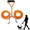 Dokeno Guinzaglio Doppio per Cani, Doppio Guinzaglio in Nylon, Guinzaglio Doppio per Cani Senza Grovigli, con Due Manici Imbottiti, Guinzaglio multifunzione per Due Cani Camminate 140CM (Arancione)
