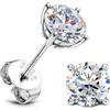 SLLAISS Orecchini Uomo Moissanite Argento 925 Diamante Orecchino Punto Luce Uomo Oro Bianco 18k Ipoallergenici Piccoli per Donna Orecchini Argento Sterling 925 Brillante Solitario 6.5 mm, Argento