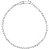 Planetys - Bracciale Argento Sterling 925 Rodiato Modello Catenina Rolò Larghezza: 2 mm