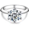 aomoso Anello da Donna con Solitario in 1 Carato Moissanite, con GRA Certificato, Argento 925, Moissanite di Alta Qualità, Colore D, Grado VVS1, Adatto per: Data/Tutti i Giorni/Matrimonio