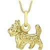 CARISSIMA Collana con ciondolo Yorkshire Terrier da donna in oro giallo 9 ct, 45,72 cm