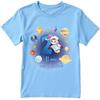 Generico T-shirt in cotone adatto al compleanno 2 anni con tema spazio astronauta (Celeste, 3/4 anni)