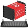 Pyle Armadio Rack 1U 48,3 cm Nero in Acciaio, Set di 8 Mensole Metalliche Ventilate, Montaggio a Parete o Armadio Rack, Portata 50 kg, per Computer e Reti, Casa e Ufficio