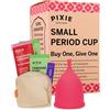 Pixie Cup - Coppetta Mestruale Morbida e Sicura Riutilizzabile - Silicone 100% di Grado Medico - Comprane Una, Ne Doniamo Una (Piccolo)