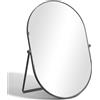 TSKDKIT Specchio cosmetico, Specchio da trucco ovale con cornice in metallo nero cromato, 31L cm x 22.5W cm Specchio da tavolo portatile per tavolo, bagno, comò, soggiorno, camera da letto, ufficio