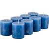Klocke Kerzen Candele rustiche di alta qualità, 8 pezzi, candele di cera/rustica/candele dell'Avvento di Natale (Safir blu, piccole: altezza 8 cm/Ø 7 cm)