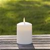 Lights4fun - TruGlow® Candela D'Avorio LED a Pile con Stoppino e Fiamma Realistica per Esterno