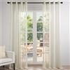 Topfinel Tende Cucina per Interni con Occhielli in Voile Camera da Letto Cameretta Bambini Soggiorno Moderne Eleganti Tenda Semitrasparenti 2 Pezzi 140x240CM Crema