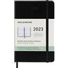 Moleskine Agenda Settimanale 2023, Agenda Settimanale 12-Mesi con Layout Verticale, Copertina Rigida, Formato Tascabile 9 x 14 cm, Colore Nero