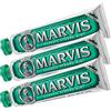 MARVIS Classic Strong Mint, dentifricio con menta piperita per una freschezza tonificante e di lunga durata, rimuove la placca e i rivestimenti più ostinati, con fluoro, 3 x 85 ml, confezione da 3