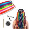 deegbbyi 50 Pezzi Extension Capelli Colorati, 50 cm Colorate Piuma Extension, Set di Accessori per Acconciature, con Pinza, Gancio, 100 Perline, Per Donne Ragazze Party Festival Cosplay