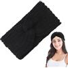 CDRPD Fascia per Capelli Invernale Lavorata a Maglia da Donna - Scalda Orecchie Elastiche, 1 Pezzo (Nero)