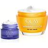 Olay Set Giorno E Notte Con Vitamin C + Aha24 Crema Gel Giorno Per Il Viso, 50 ml E Retinol 24 Crema Notte Idratante Per Il Viso, Idrata All'Istante Per 24 Ore, 15 ml, Confezione da 1