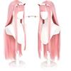 Eligeecos Parrucca lunga dritta rosa anime parrucche costume per feste di Halloween
